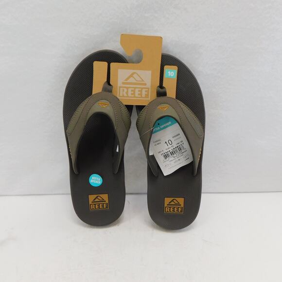 Reef Brown Fanning Men Flip Flops Size 10 with Bottle Opener New - Picture 1 of 12